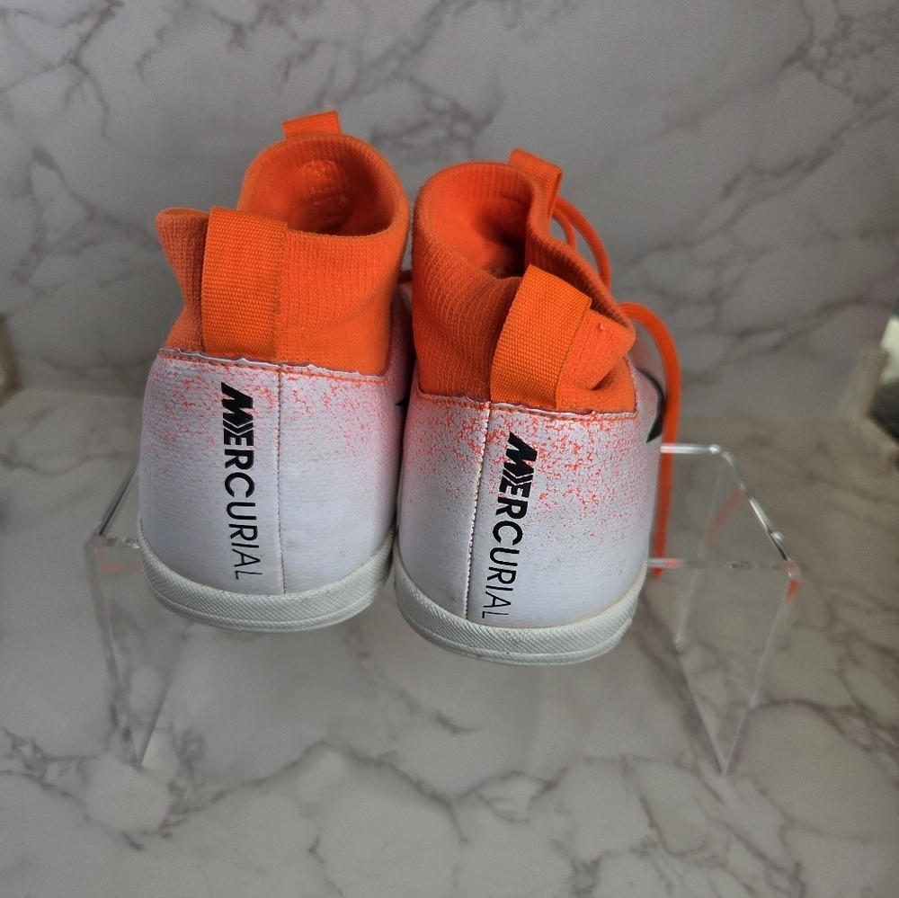 Nike Kids Orange and White High-Top Sneakers - Picture 2 of 5
